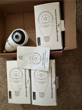 Wireless Light Bulb Security Camera - White